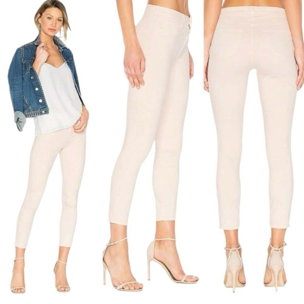 L'AGENCE Margot High Rise Skinny Crop Jeans Size 26 Blush Pink Made in USA